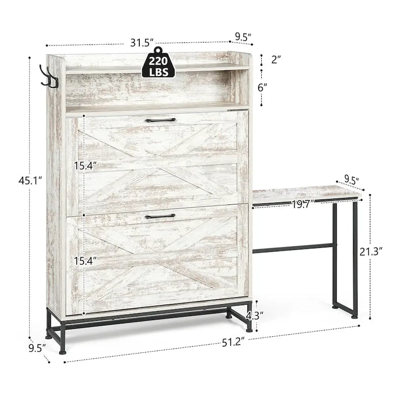 Meuble à chaussures, meuble à chaussures d'entrée, meuble de rangement pour balcon, étagère à chaussures grande capacité, blanc