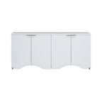 Vertical Stripes and Wavy Design of a Four-Door Cabinet Cabinet