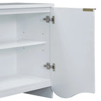 Vertical Stripes and Wavy Design of a Four-Door Cabinet Cabinet