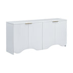 Vertical Stripes and Wavy Design of a Four-Door Cabinet Cabinet
