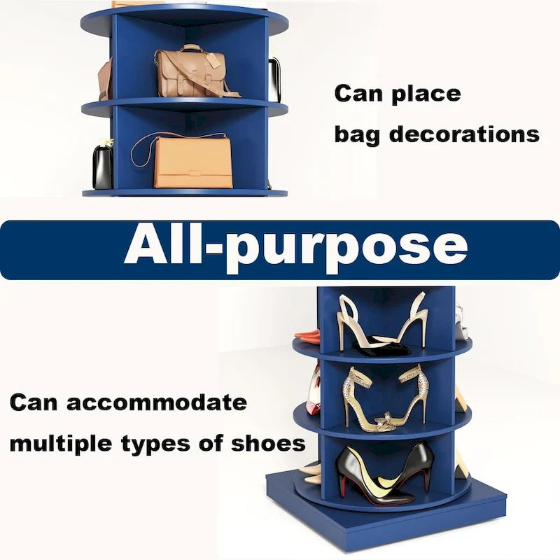 Meuble à Chaussures Rotatif à 360 Degrés à 6 Niveaux, Design Moderne, Facile à Monter