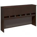 Armoire de bureau 72W à 4 portes avec étagères ouvertes et passe-câbles, finition stratifiée