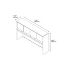 Armoire de bureau 72W à 4 portes avec étagères ouvertes et passe-câbles, finition stratifiée