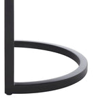 Banc ovale rembourré en cuir végétalien gris avec base en métal noir mat, 127 cm (50") L x 48,26 cm (19") H