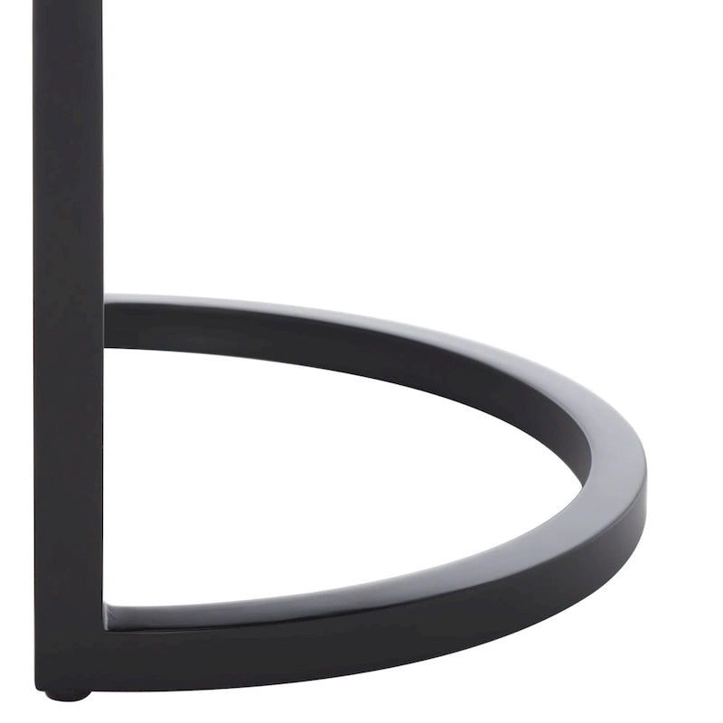 Banc ovale rembourré en cuir végétalien gris avec base en métal noir mat, 127 cm (50") L x 48,26 cm (19") H