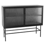 Double Tampered Glass Door Storage Cabinet with Adjustable Shelf