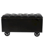 Upholstered Faux Leather Retro Speaker Styling Bench
