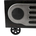 Upholstered Faux Leather Retro Speaker Styling Bench