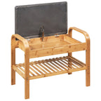 Banc de rangement en bambou, organiseur de chaussures avec siège rembourré, étagère à chaussures