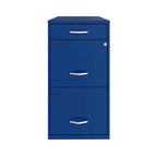 Meuble de classement métallique à 3 tiroirs, format lettre, serrure à came, bleu classique, profondeur 18 po, livré assemblé