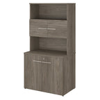 Armoire de rangement haute de bureau avec portes, 2 étagères ouvertes, verrouillable, certifiée ANSI/BIFMA, 36W