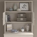 Armoire de rangement haute de bureau avec portes, 2 étagères ouvertes, verrouillable, certifiée ANSI/BIFMA, 36W