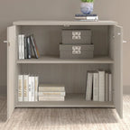 Armoire de rangement haute de bureau avec portes, 2 étagères ouvertes, verrouillable, certifiée ANSI/BIFMA, 36W