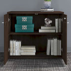 Armoire de rangement haute de bureau avec portes, 2 étagères ouvertes, verrouillable, certifiée ANSI/BIFMA, 36W