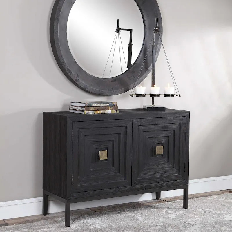 43 Black and Bronze Contemporary 2 Door Cabinet