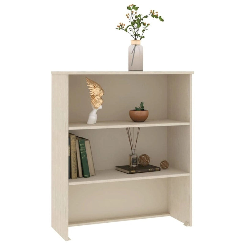 Highboard Cabinet Top with 2 Shelves, Solid Pine Wood, Rustic Style, 33.5W x 13.8D x 39.4H