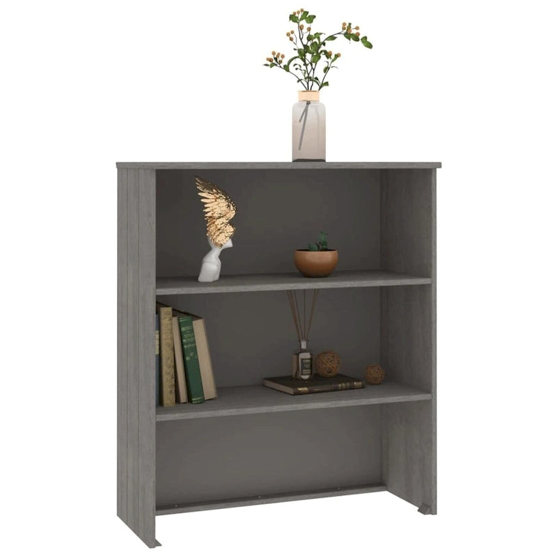 Highboard Cabinet Top with 2 Shelves, Solid Pine Wood, Rustic Style, 33.5W x 13.8D x 39.4H