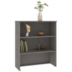 Highboard Cabinet Top with 2 Shelves, Solid Pine Wood, Rustic Style, 33.5W x 13.8D x 39.4H