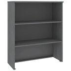 Highboard Cabinet Top with 2 Shelves, Solid Pine Wood, Rustic Style, 33.5W x 13.8D x 39.4H
