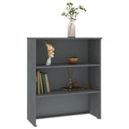 Highboard Cabinet Top with 2 Shelves, Solid Pine Wood, Rustic Style, 33.5W x 13.8D x 39.4H