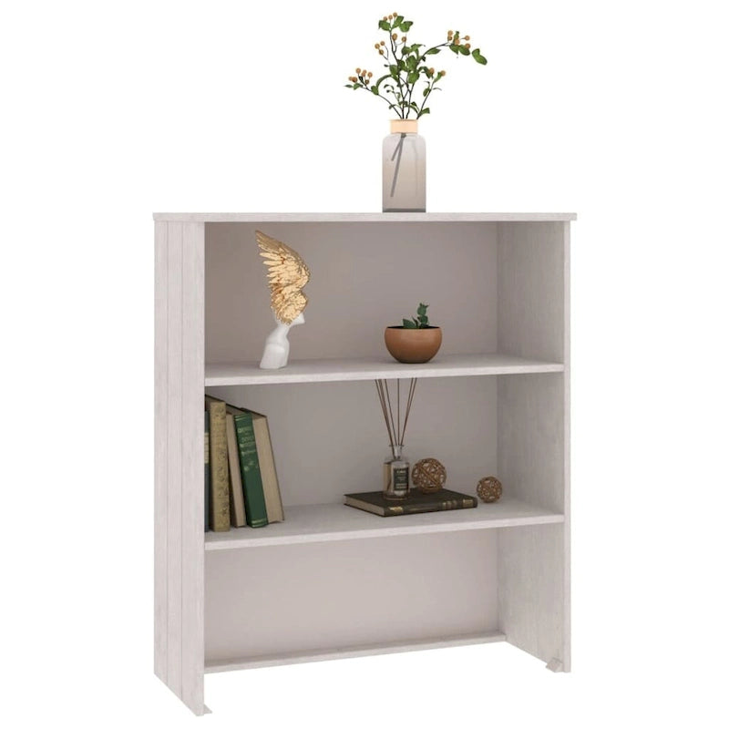 Highboard Cabinet Top with 2 Shelves, Solid Pine Wood, Rustic Style, 33.5W x 13.8D x 39.4H