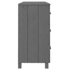 Sideboard Buffet Console Cabinet, 6 Drawers, Solid Pine Wood, Dark/Light Gray, 44.5W x 15.7D x 31.5H