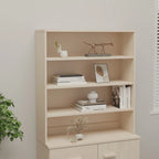 Hallway Highboard Cabinet Top with 3 Shelves, Solid Pine Wood, Rustic Style, 35.4L x 11.8W x 39.4H
