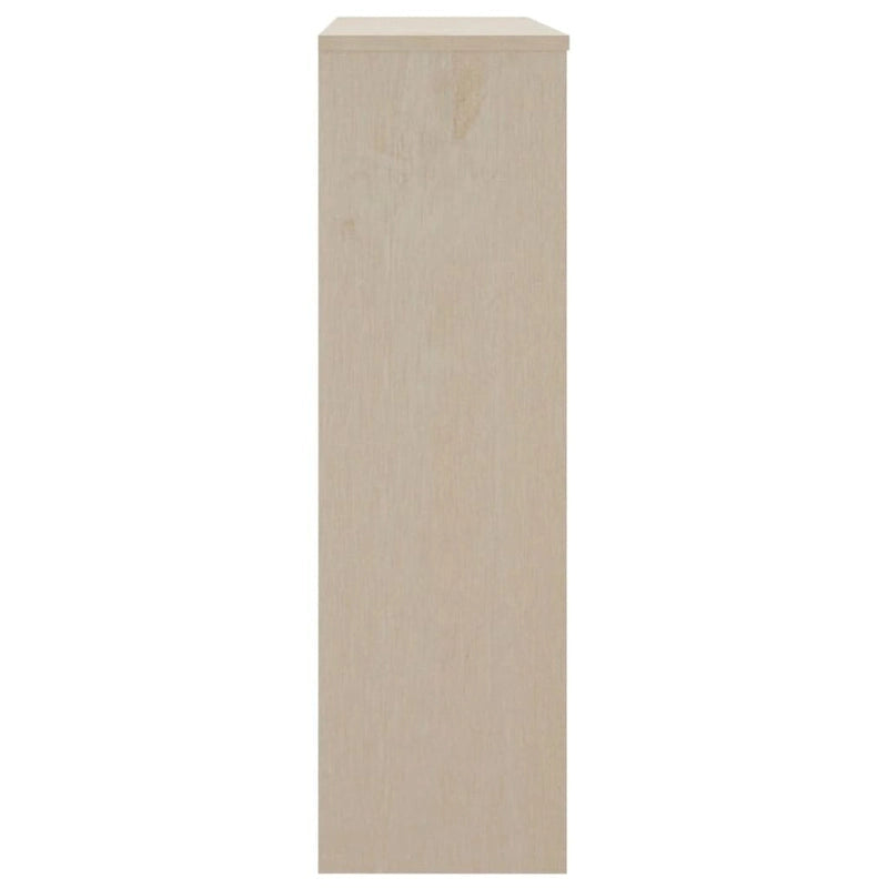 Hallway Highboard Cabinet Top with 3 Shelves, Solid Pine Wood, Rustic Style, 35.4L x 11.8W x 39.4H