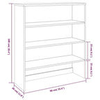 Hallway Highboard Cabinet Top with 3 Shelves, Solid Pine Wood, Rustic Style, 35.4L x 11.8W x 39.4H
