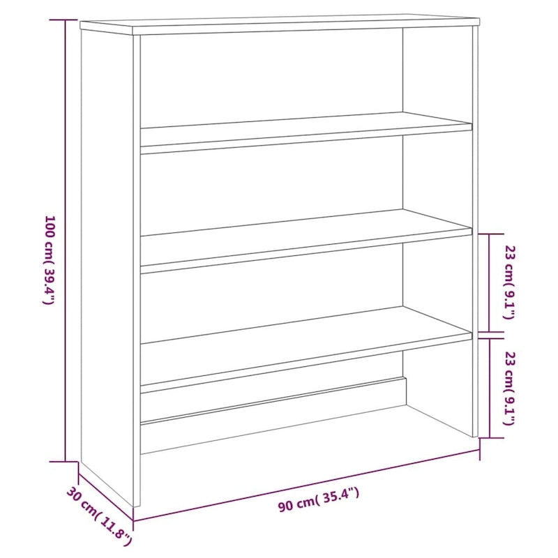 Hallway Highboard Cabinet Top with 3 Shelves, Solid Pine Wood, Rustic Style, 35.4L x 11.8W x 39.4H