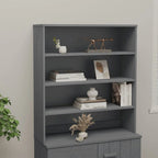 Hallway Highboard Cabinet Top with 3 Shelves, Solid Pine Wood, Rustic Style, 35.4L x 11.8W x 39.4H