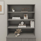 Hallway Highboard Cabinet Top with 3 Shelves, Solid Pine Wood, Rustic Style, 35.4L x 11.8W x 39.4H
