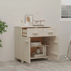 Sideboard Buffet Console Cabinet, 2 Doors & 2 Drawers, Solid Pine Wood, 31.1W x 15.7D x 31.5H