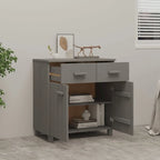 Sideboard Buffet Console Cabinet, 2 Doors & 2 Drawers, Solid Pine Wood, 31.1W x 15.7D x 31.5H