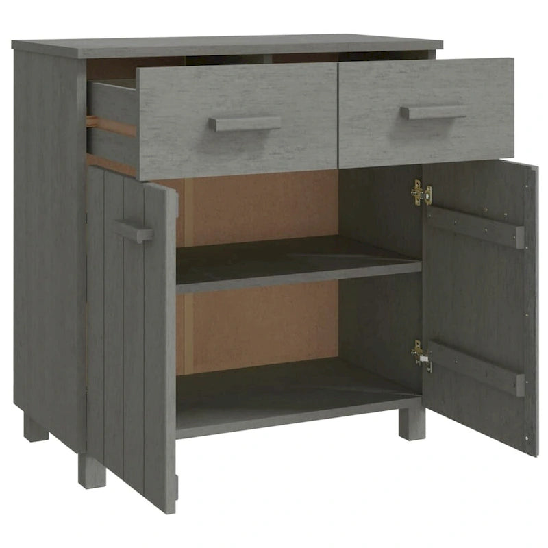 Sideboard Buffet Console Cabinet, 2 Doors & 2 Drawers, Solid Pine Wood, 31.1W x 15.7D x 31.5H