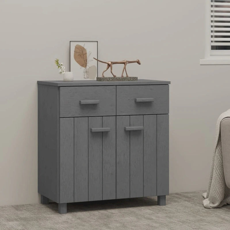 Sideboard Buffet Console Cabinet, 2 Doors & 2 Drawers, Solid Pine Wood, 31.1W x 15.7D x 31.5H