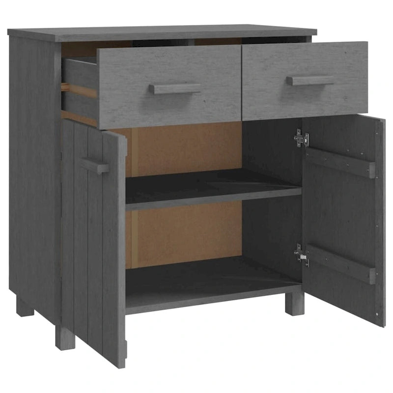 Sideboard Buffet Console Cabinet, 2 Doors & 2 Drawers, Solid Pine Wood, 31.1W x 15.7D x 31.5H