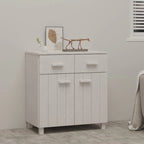 Sideboard Buffet Console Cabinet, 2 Doors & 2 Drawers, Solid Pine Wood, 31.1W x 15.7D x 31.5H