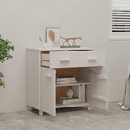 Sideboard Buffet Console Cabinet, 2 Doors & 2 Drawers, Solid Pine Wood, 31.1W x 15.7D x 31.5H