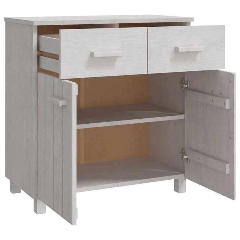Sideboard Buffet Console Cabinet, 2 Doors & 2 Drawers, Solid Pine Wood, 31.1W x 15.7D x 31.5H
