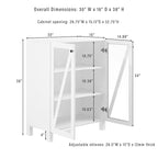2-Piece Tall Storage Pantry Set with Glass Doors, Modern Farmhouse Style, White