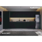 Modern Kitchen Cabinet Set Black Base 15ft Wide 174x24, Soft-Close, Adjustable Shelves