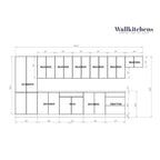 Modern Kitchen Cabinet Set Black Base 15ft Wide 174x24, Soft-Close, Adjustable Shelves
