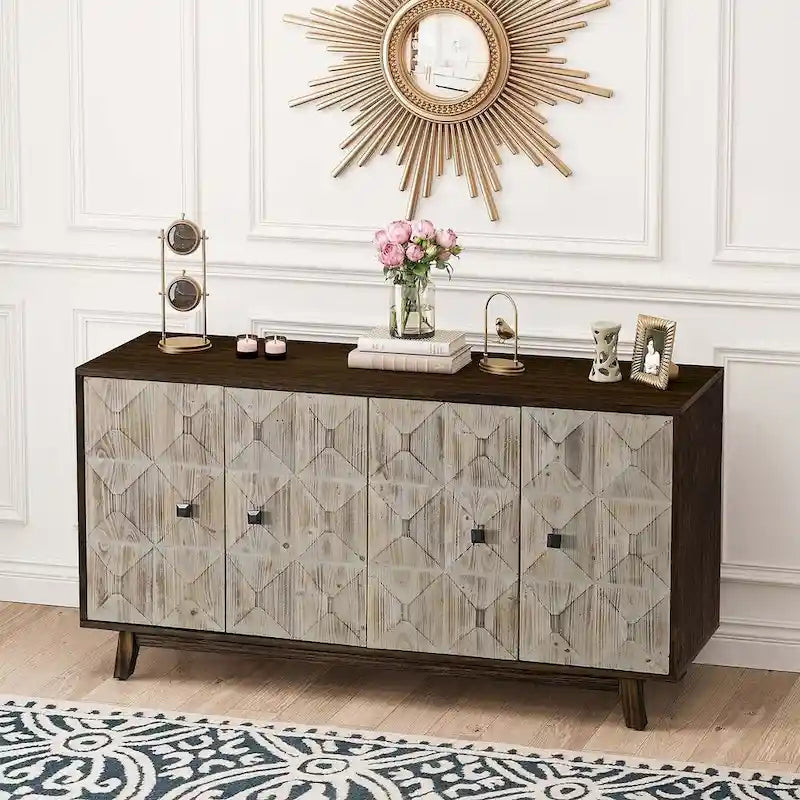 59.84 Vintage Freestanding Storage Cabinet with 4 Doors