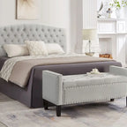 Banc ottoman de rangement capitonné – 122 cm (L) x 47 cm (l) x 56 cm (H)