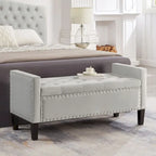 Banc ottoman de rangement capitonné – 122 cm (L) x 47 cm (l) x 56 cm (H)