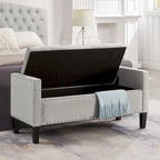 Banc ottoman de rangement capitonné – 122 cm (L) x 47 cm (l) x 56 cm (H)
