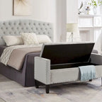 Banc ottoman de rangement capitonné – 122 cm (L) x 47 cm (l) x 56 cm (H)