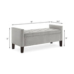Banc ottoman de rangement capitonné – 122 cm (L) x 47 cm (l) x 56 cm (H)