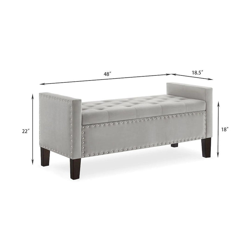 Banc ottoman de rangement capitonné – 122 cm (L) x 47 cm (l) x 56 cm (H)